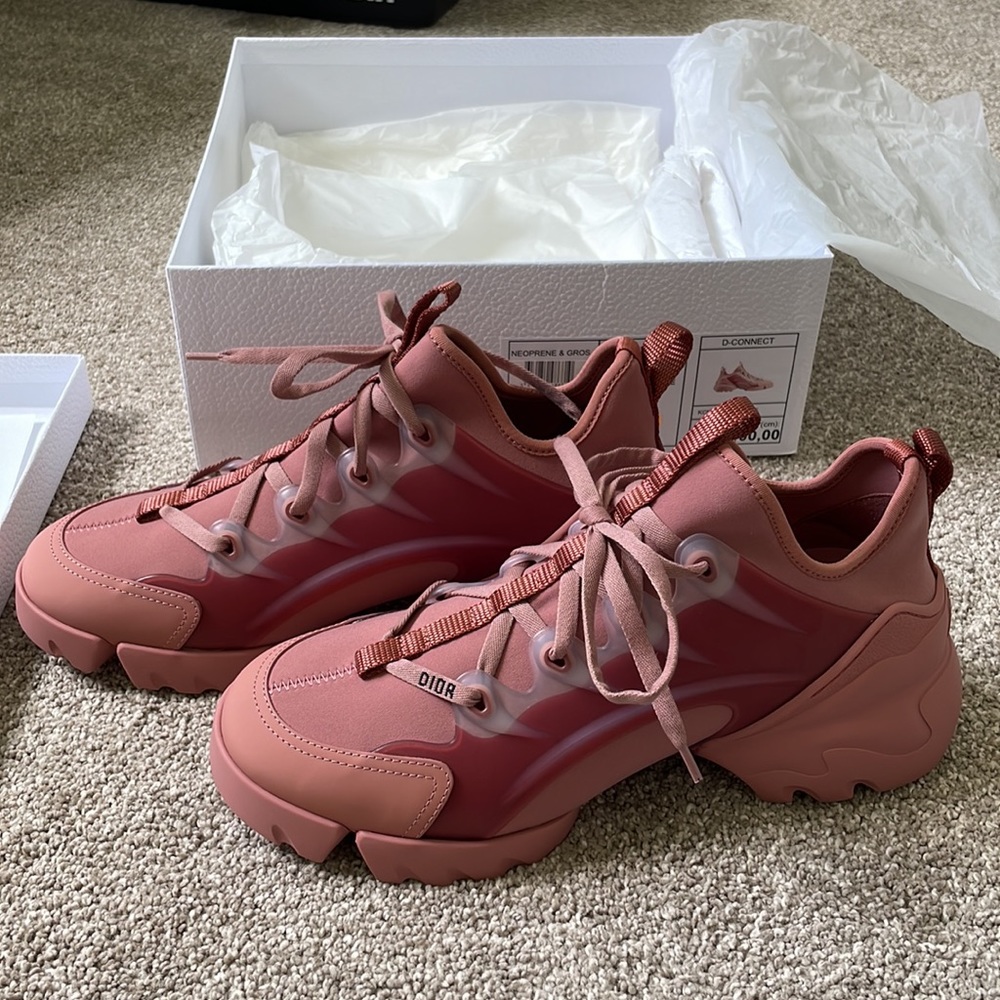 Dior Pink and Cream Chunky Sneakers with Modern Silhouette